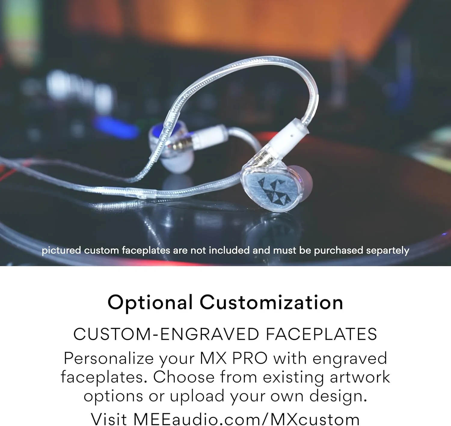 MEE audio Professional MX2 PRO Dual-Driver Hybrid Musician's in Ear Monitor Headphones with Dedicated Subwoofer for Realistic Bass, Noise Isolating Earphones with Detachable Cables, Transparent