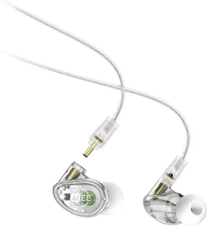 MEE audio Professional MX2 PRO Dual-Driver Hybrid Musician's in Ear Monitor Headphones with Dedicated Subwoofer for Realistic Bass, Noise Isolating Earphones with Detachable Cables, Transparent