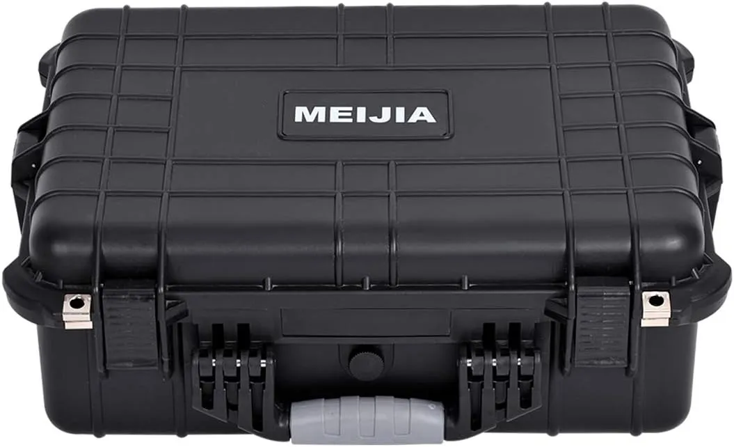 MEIJIA Portable Waterproof Protective Case,Hard Camera Case,Customized Fit Foam Inserted, Elegant Black,Fit for Camera, Equipments, Lens,Drones(Black)