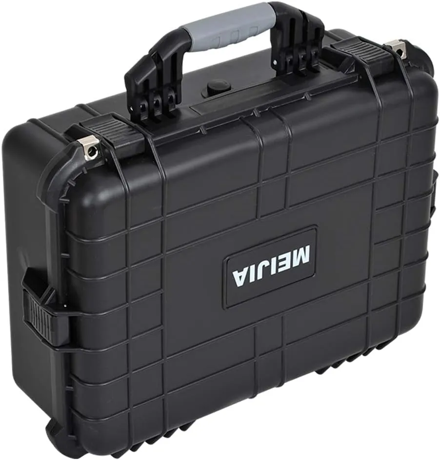 MEIJIA Portable Waterproof Protective Case,Hard Camera Case,Customized Fit Foam Inserted, Elegant Black,Fit for Camera, Equipments, Lens,Drones(Black)
