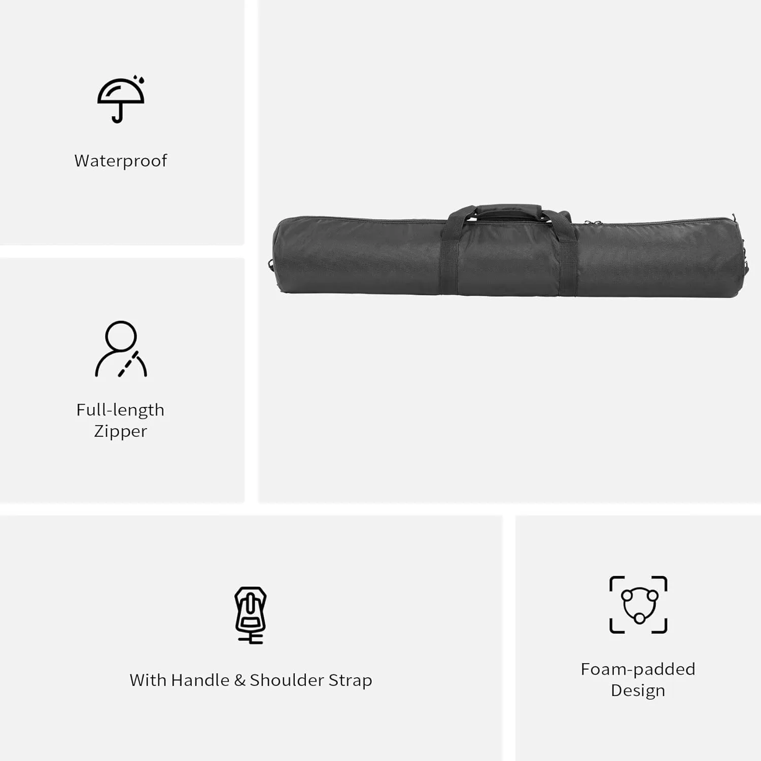Meking 49in Padded Tripod Carrying Case Bag with Shoulder Strap for Light Stand, Boom Stand, Monopod, Umbrella and Other Photography Photo Studio Accessories