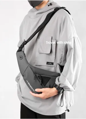Men's Lightweight Crossbody Bag, Anti-Theft Sling Backpack for Travel, Hiking, Running & Daily Use.