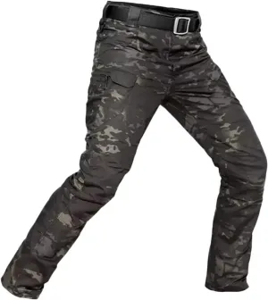 Men's Outdoor Tactical Trousers Water-Repellent Rip-Stop Hiking Work Cargo Combat Pants with Pockets
