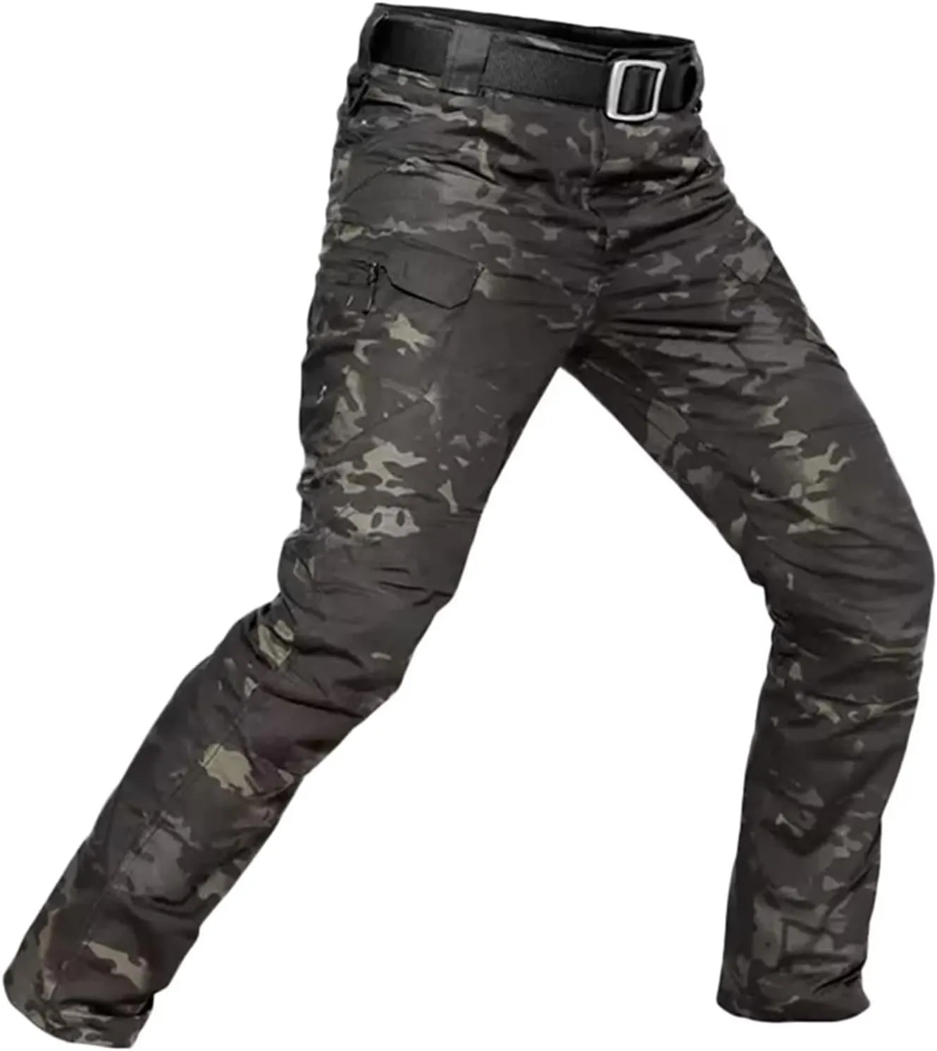 Men's Outdoor Tactical Trousers Water-Repellent Rip-Stop Hiking Work Cargo Combat Pants with Pockets
