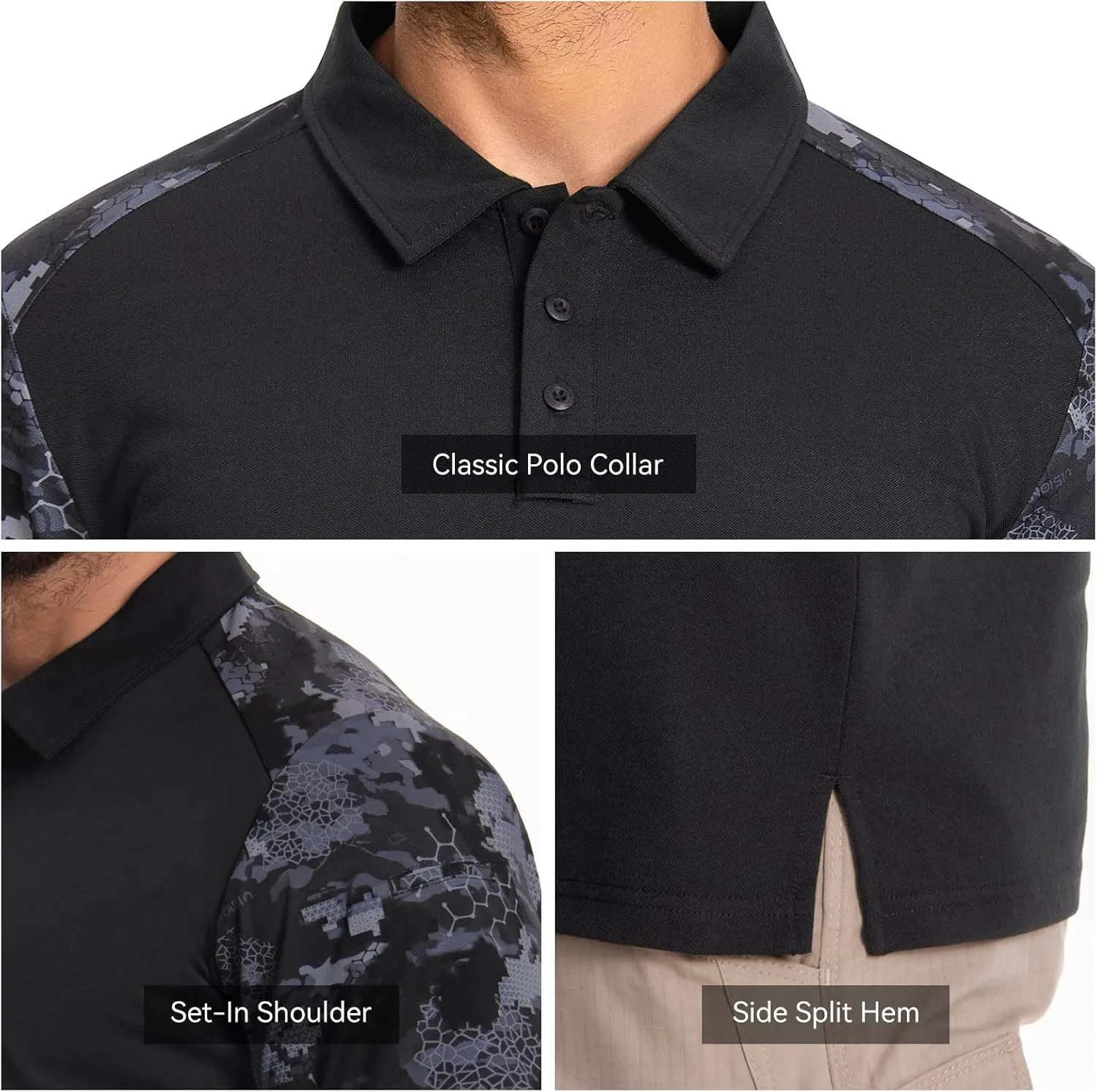 Men's Tactical Polo Shirts Long Sleeve Athletic Golf Outdoor Lightweight Performance Sports Shirt