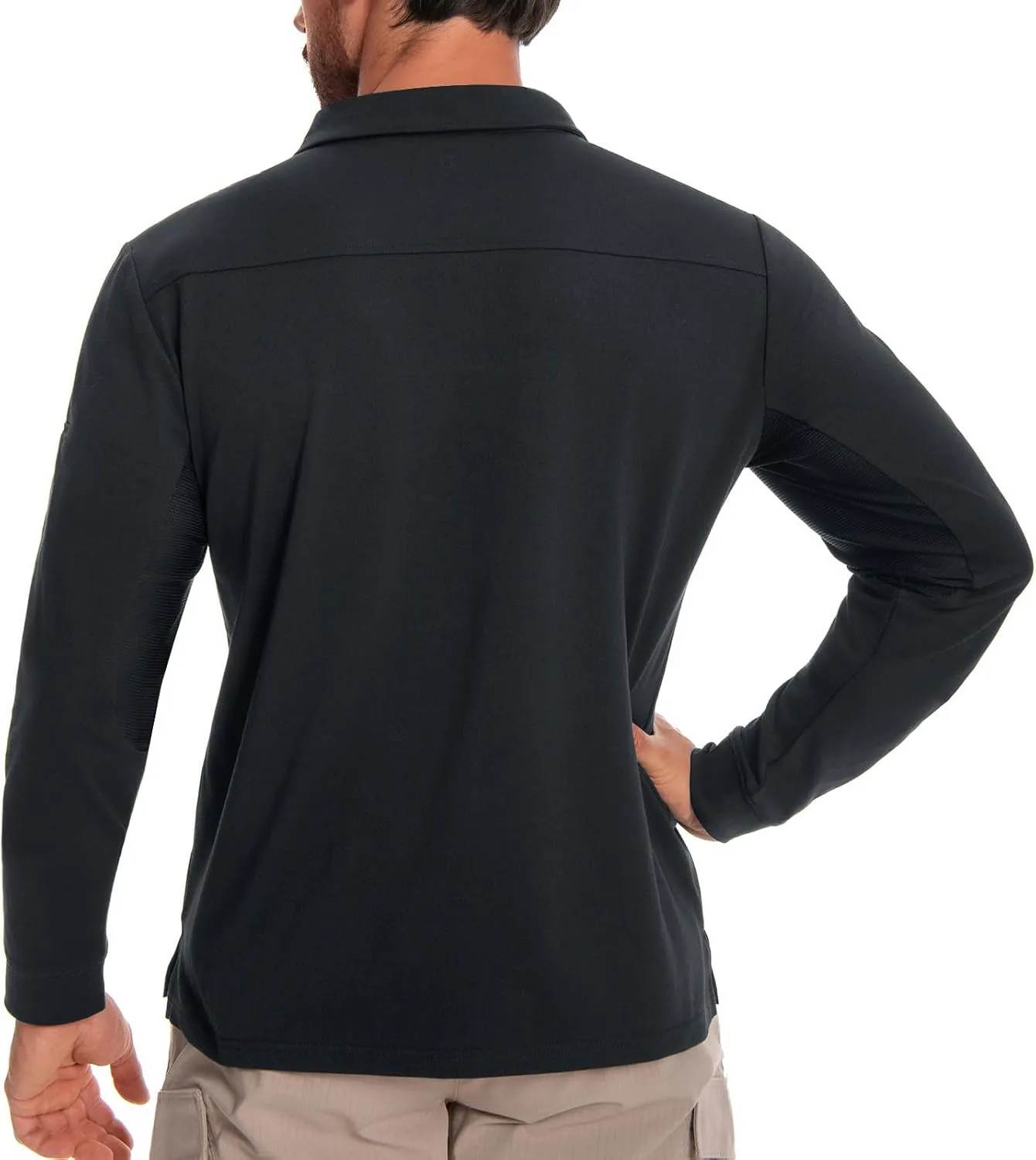 Men's Tactical Polo Shirts Long Sleeve Athletic Golf Outdoor Lightweight Performance Sports Shirt