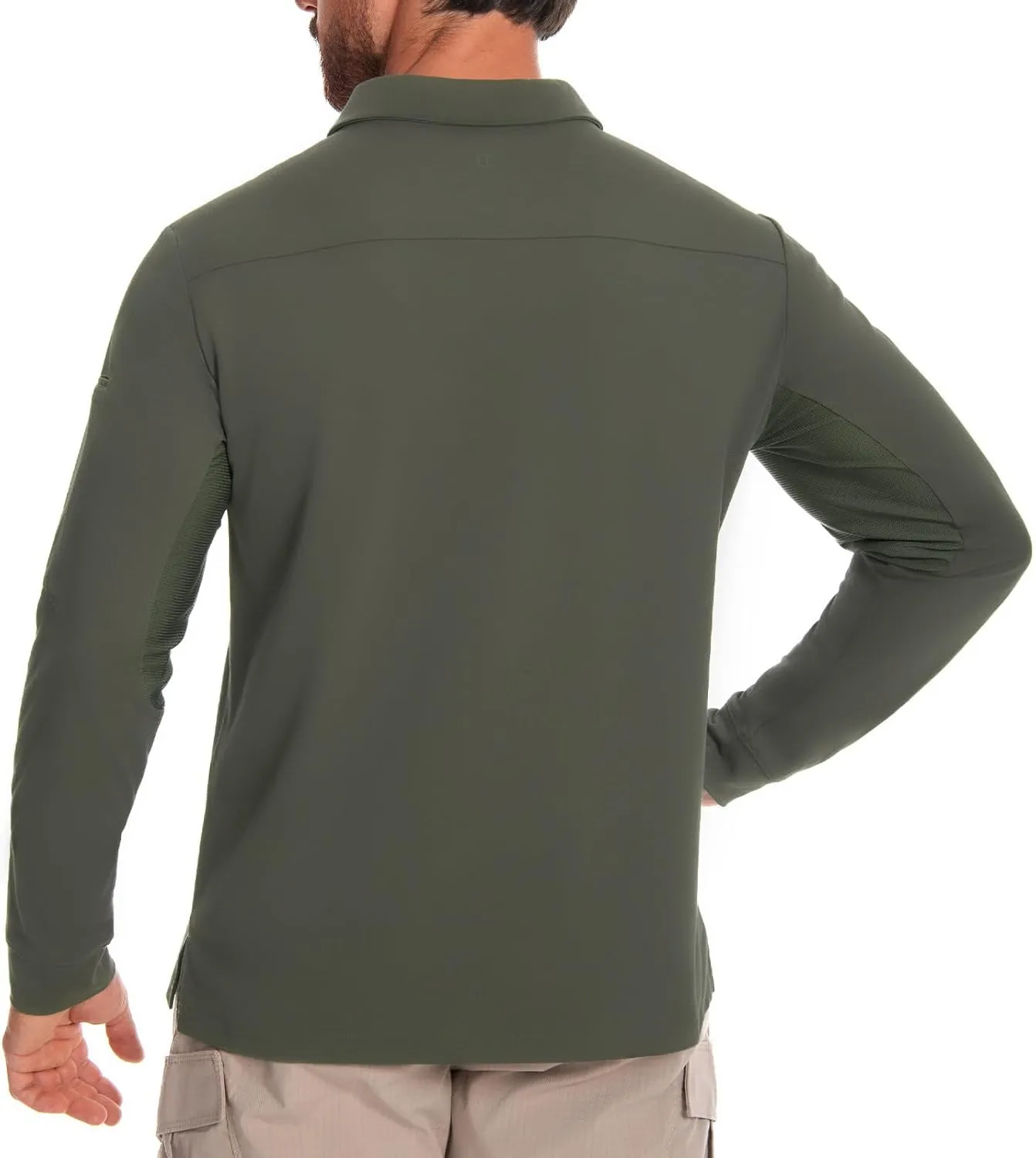 Men's Tactical Polo Shirts Long Sleeve Athletic Golf Outdoor Lightweight Performance Sports Shirt
