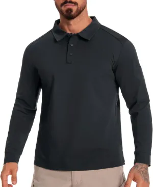 Men's Tactical Polo Shirts Long Sleeve Athletic Golf Outdoor Lightweight Performance Sports Shirt