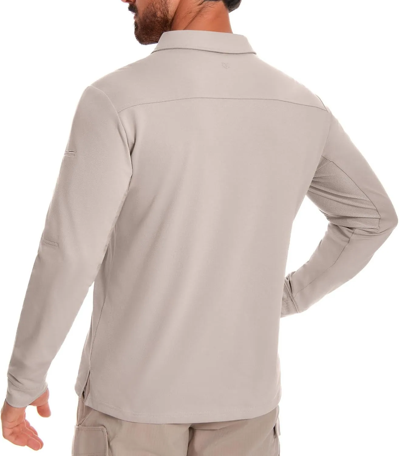 Men's Tactical Polo Shirts Long Sleeve Athletic Golf Outdoor Lightweight Performance Sports Shirt
