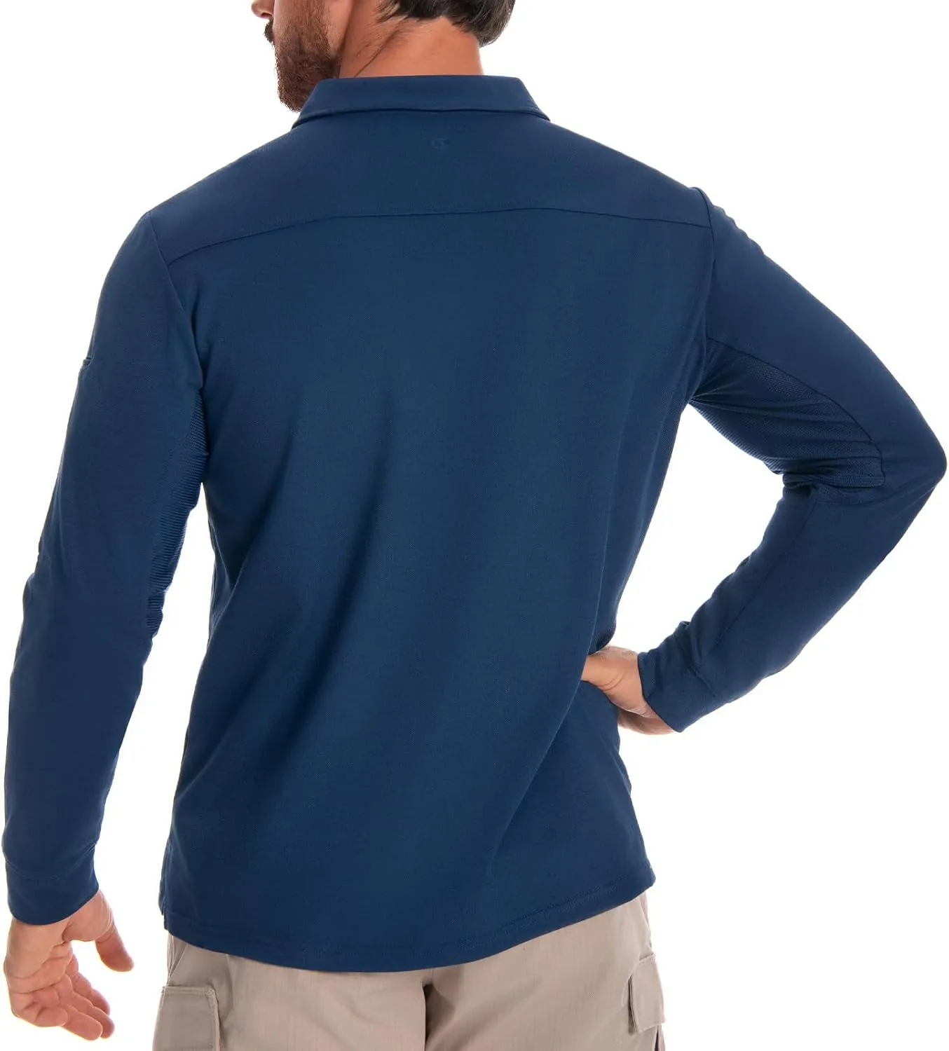 Men's Tactical Polo Shirts Long Sleeve Athletic Golf Outdoor Lightweight Performance Sports Shirt