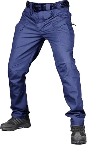 Men's Water Resistant Trousers Tactical Combat Cargo Work Pants with Multi Pockets Outdoor Ripstop Cargo Trouser