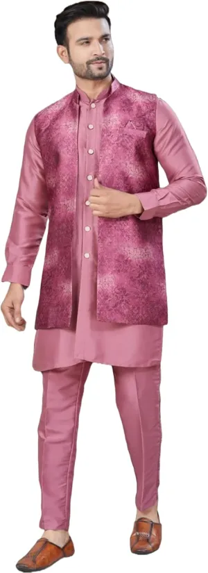 Men's Wear Jacquard Fabric Ethnic Wear Collection Occasion Kurta Pajama 12712