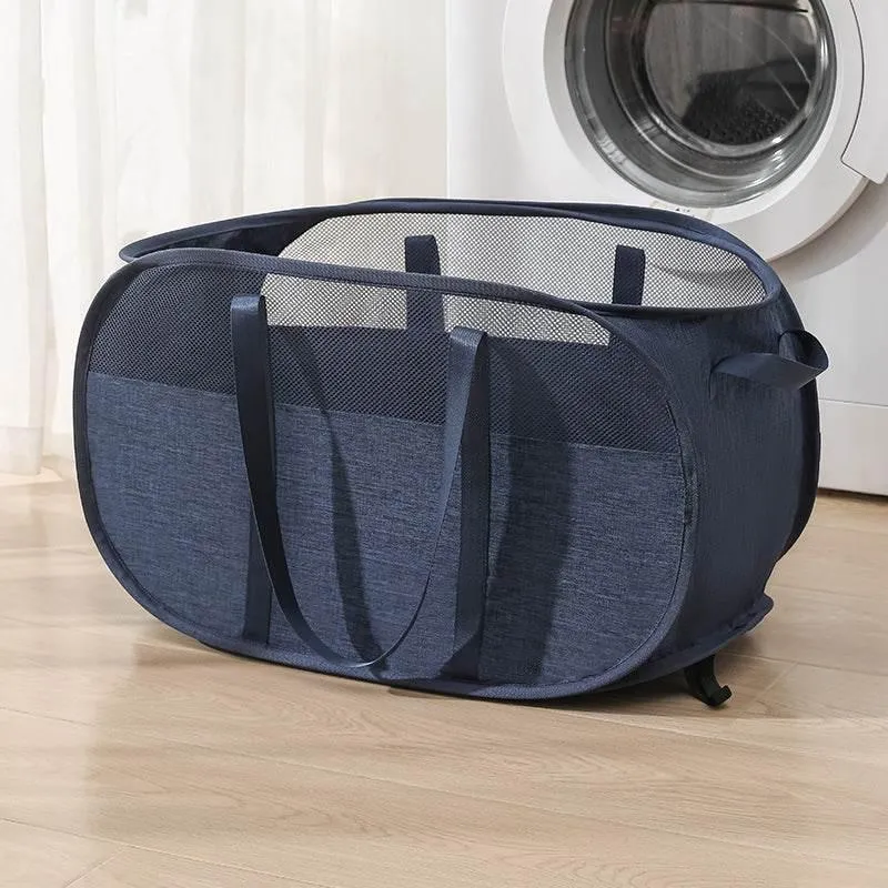Mesh Laundry Hamper - Portable Storage Bag for Clothes