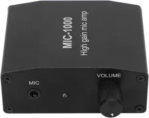 Microphone Amplifier, Portable Mic Amp 3.5mm Interface Good Sensitivity DC 5V 1000 Times Amplification ALC Automatic Level Control for Stereo, Mini Voice Amplifier for Teachers, Singing