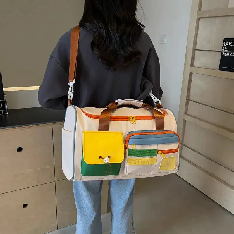 Mighty | Color Block Multi Pockets Travel Bag