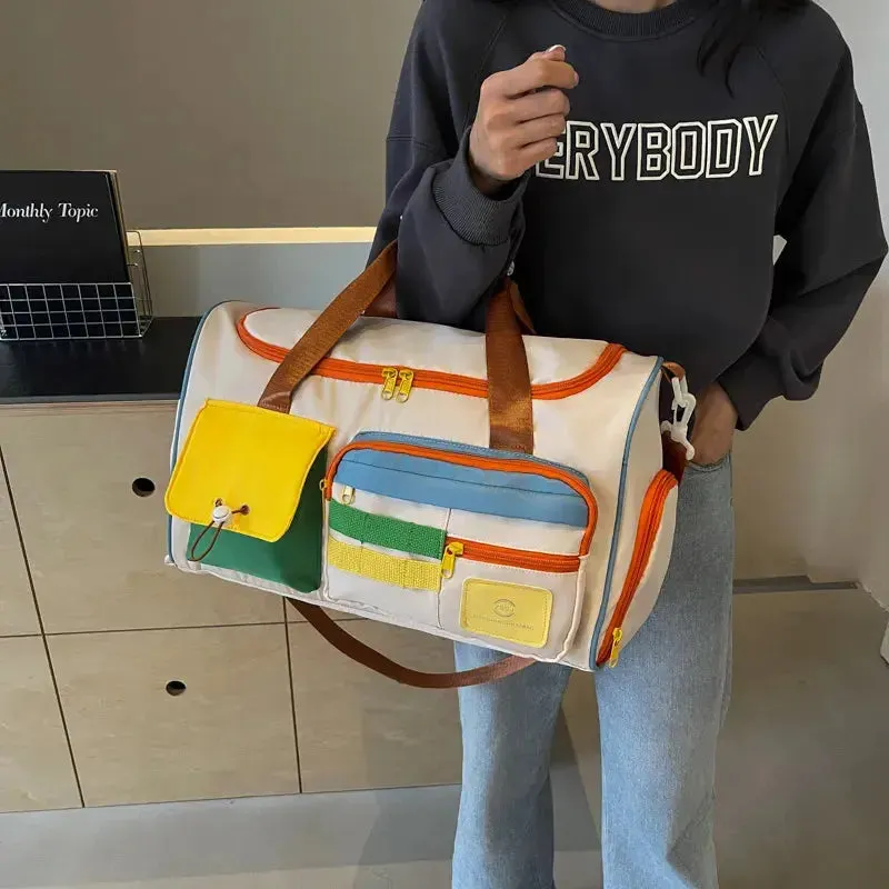 Mighty | Color Block Multi Pockets Travel Bag