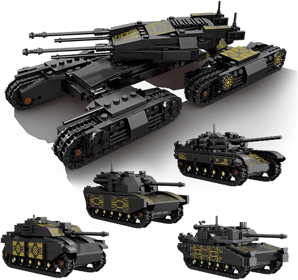 Military Tank Building Blocks Model, 1134 PCS for Information Warfare Model Kit, MOC Tank Kit Construction Toy, Not Compatible with Major Brands (4-in-1)