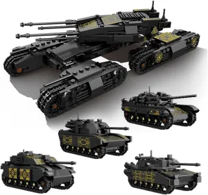 Military Tank Building Blocks Model, 1134 PCS for Information Warfare Model Kit, MOC Tank Kit Construction Toy, Not Compatible with Major Brands (4-in-1)
