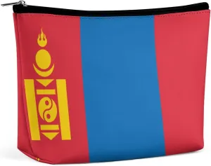 Mongolia Flag Travel-Friendly Cosmetic Bag Makeup Organizer Pouch for Women and Girls