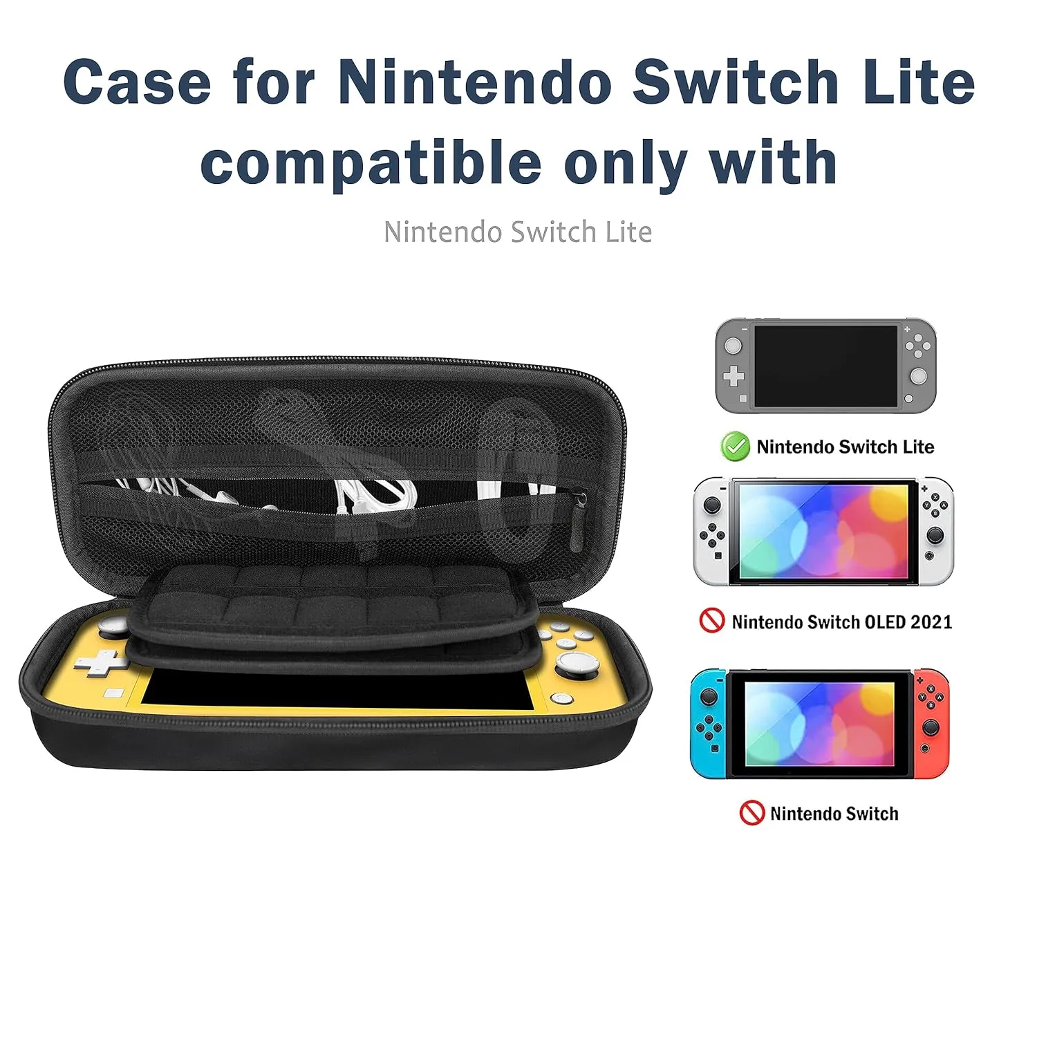 Monochrome Flowers Switch Case For Nintendo Switch OLED/Switch LITE/Switch Accessories, Meadow Cute Carry Protective Bag, Travel Game Console Cases, Controller Hard Shell Holder 20 Cartridge Slot J83