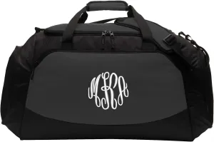 Monogrammed Duffel Bag, Large Travel Tote, Athlete Gift, Oversized Custom Bag Personalized Initials, Dark Charcoal