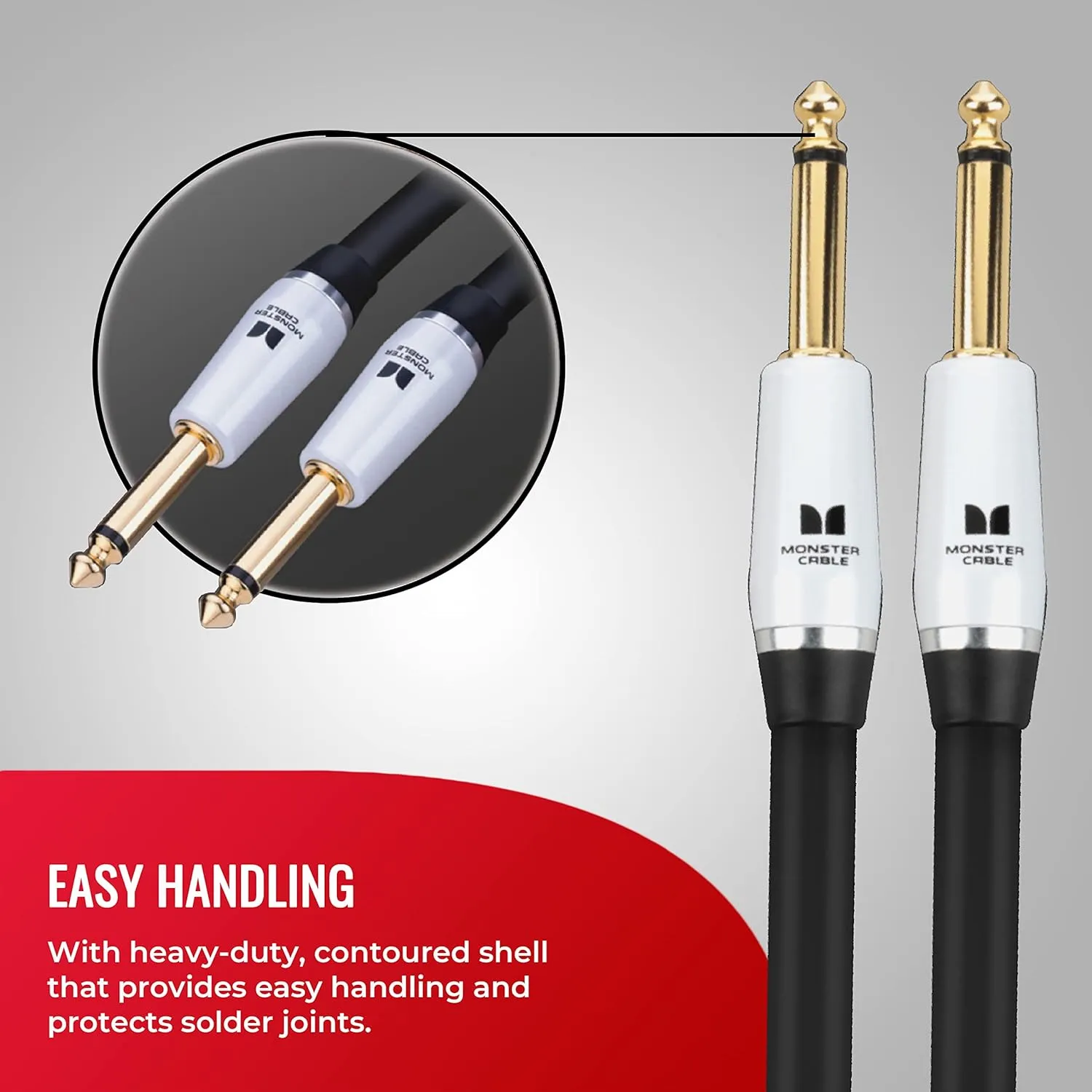 Monster Prolink Studio Pro 2000 Instrument Cable. 12 ft Straight to Straight Cable. 95% Copper Braided Electric Guitar Cable. Duraflex Protective Jacket w/ 24k Gold Contacts