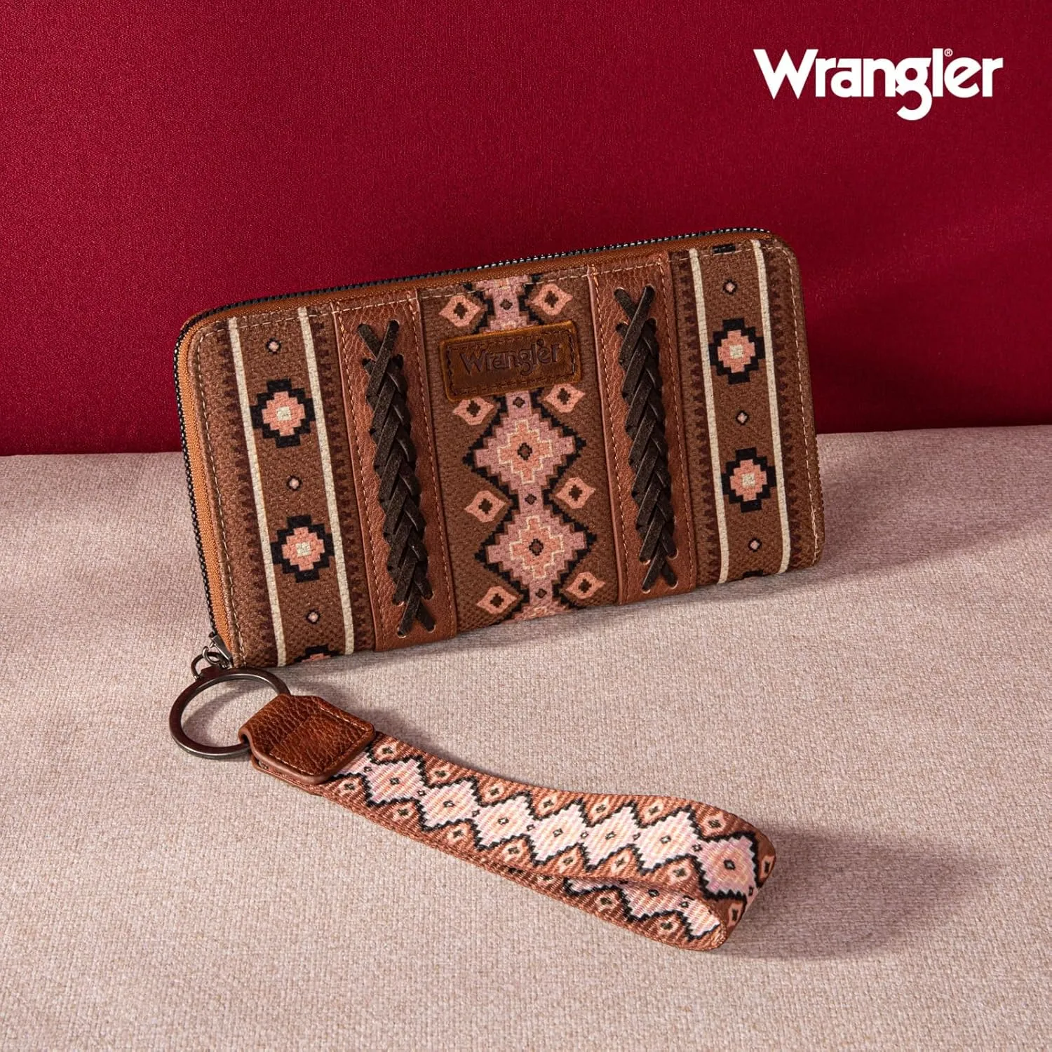 Montana West × Wrangler Wristlet Western Wallet Boho Aztec Credit Card Holder for Women