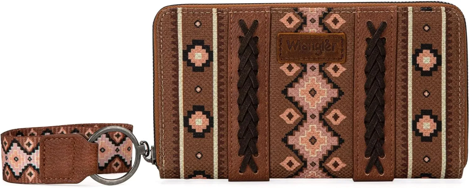 Montana West × Wrangler Wristlet Western Wallet Boho Aztec Credit Card Holder for Women