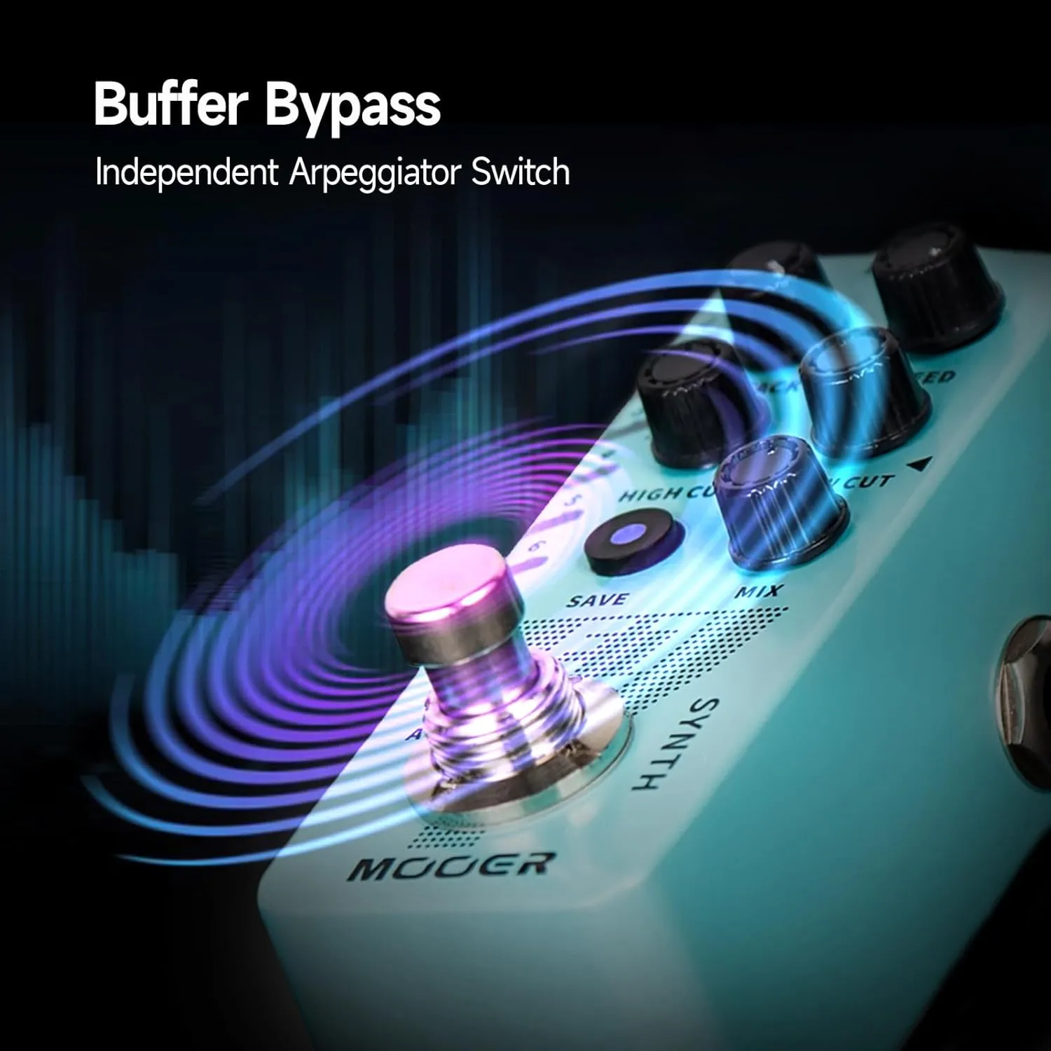 MOOER E7 Polyphonic Guitar Synth Pedal Electronic Synthesizer, 7 Guitar Synthesizer Tones with Individual Arpeggiator And 7 Preset Slots, High/Low Frequency Cut, Attack, Speed Function