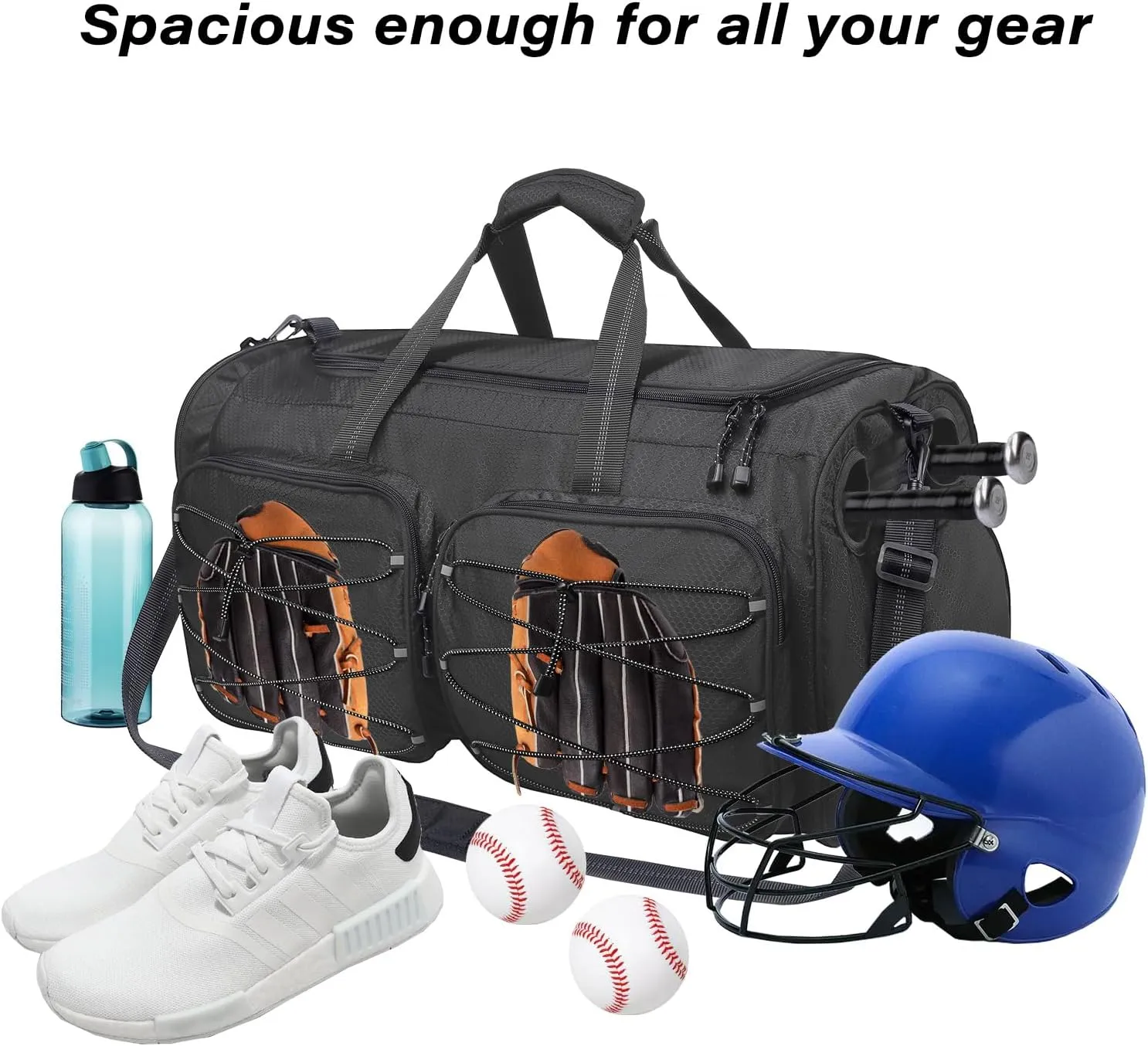 MOSISO Baseball Bat Bag, Large Capacity Catchers Gear Duffle Bag with Shoe Compartment&Adjustable Shoulder Strap&Handle for Training Gear Sports Gym Equipment