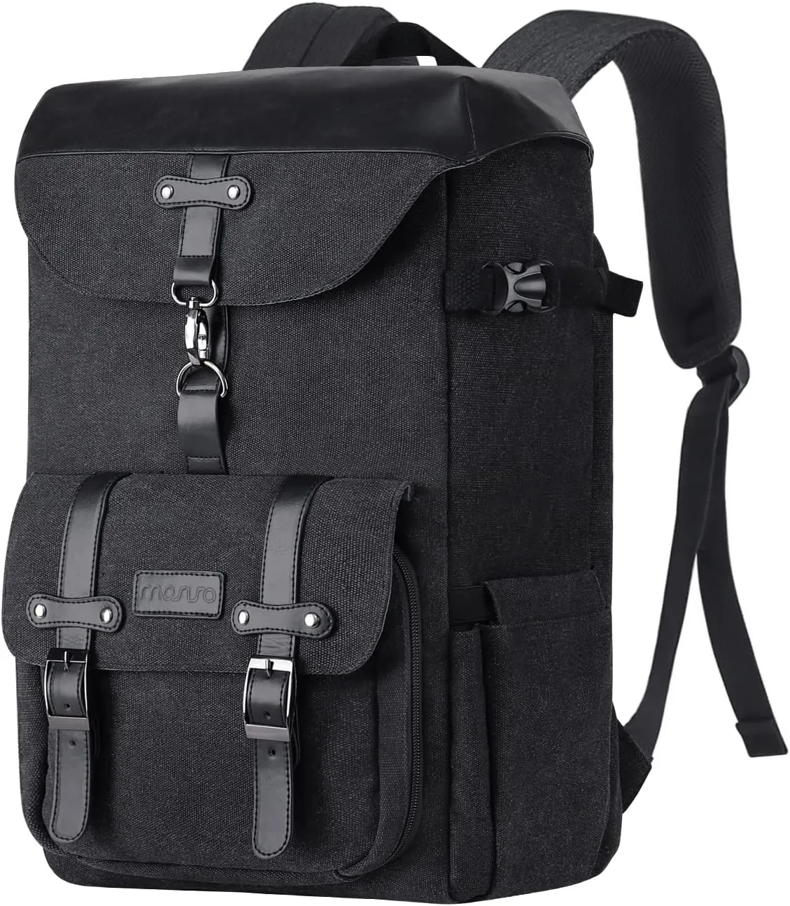 MOSISO Camera Backpack, DSLR/SLR/Mirrorless Photography Vintage Camera Bag Case with Tripod Holder & Rain Cover & 15-16 inch Laptop Compartment Compatible with Canon/Nikon/Sony/DJI Mavic Drone, Black