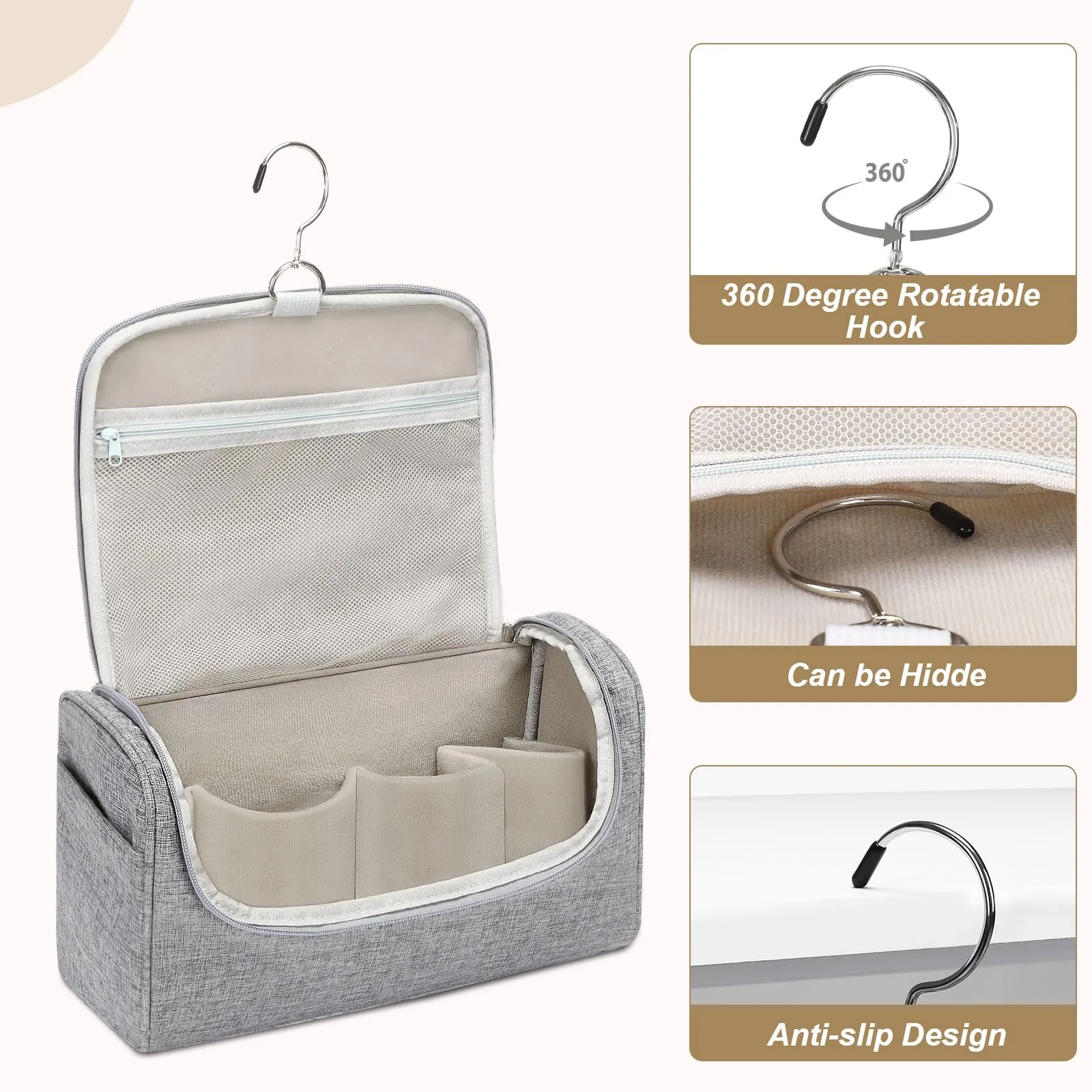 MOSISO Travel Carrying Case Bag Compatible with Dyson Airwrap Styler, Portable Storage Bag Organizer for Airwrap Styler and Attachments, Gray