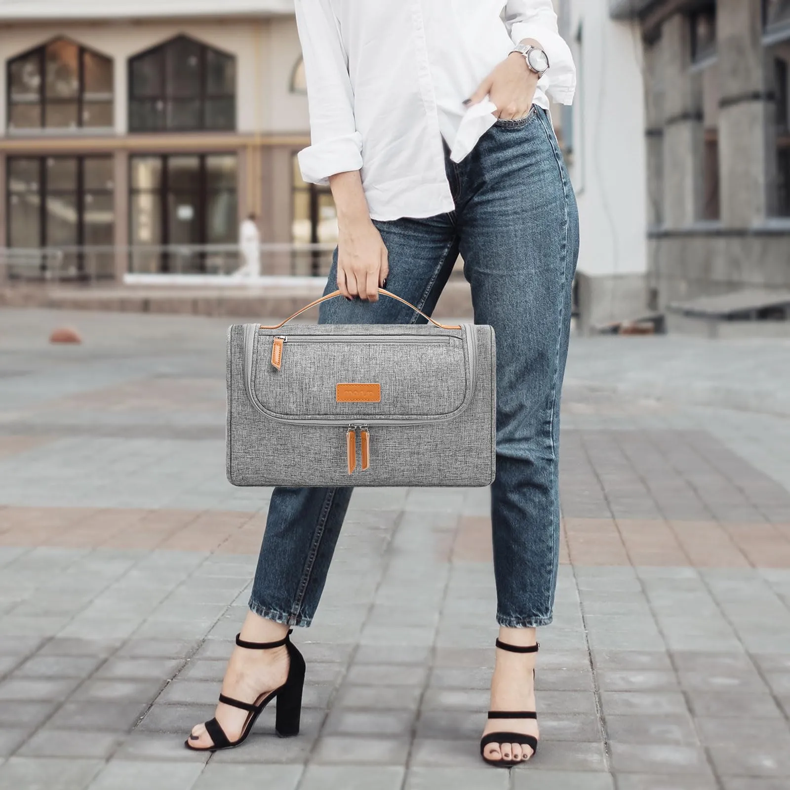 MOSISO Travel Carrying Case Bag Compatible with Dyson Airwrap Styler, Portable Storage Bag Organizer for Airwrap Styler and Attachments, Gray