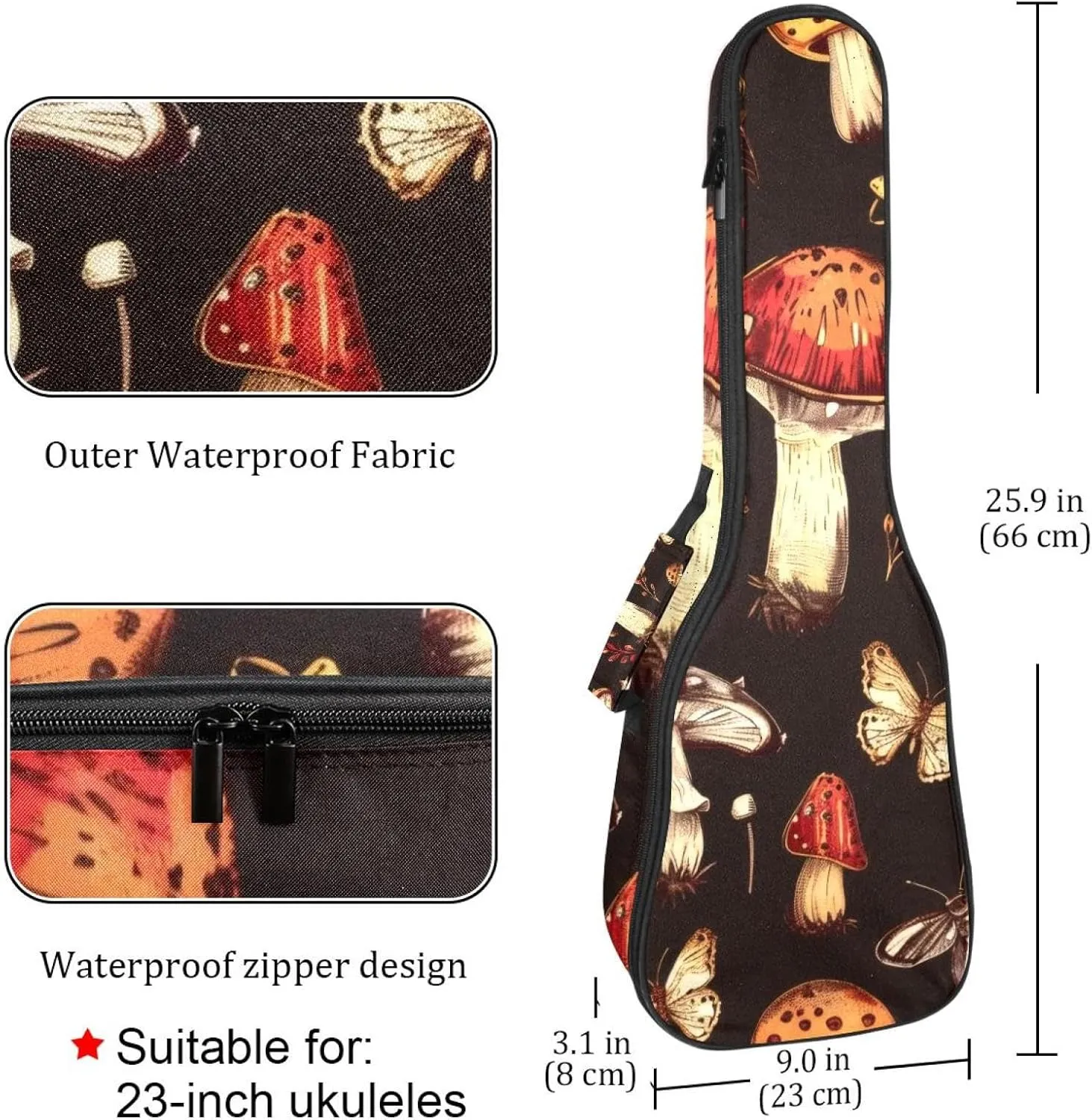 Mushroom and Insects Pattern