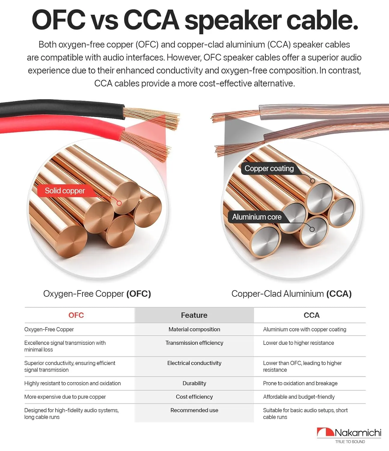 Nakamichi 14/2 (100-Foot) in-Wall & Direct Burial (UL CL2 CL3 Rated) Oxygen-Free Copper (OFC) 2-Conductor Speaker Cable Wire, Outdoor In-Ground, in-Ceiling, Riser, Black (14AWG / 100ft / 30.48m)