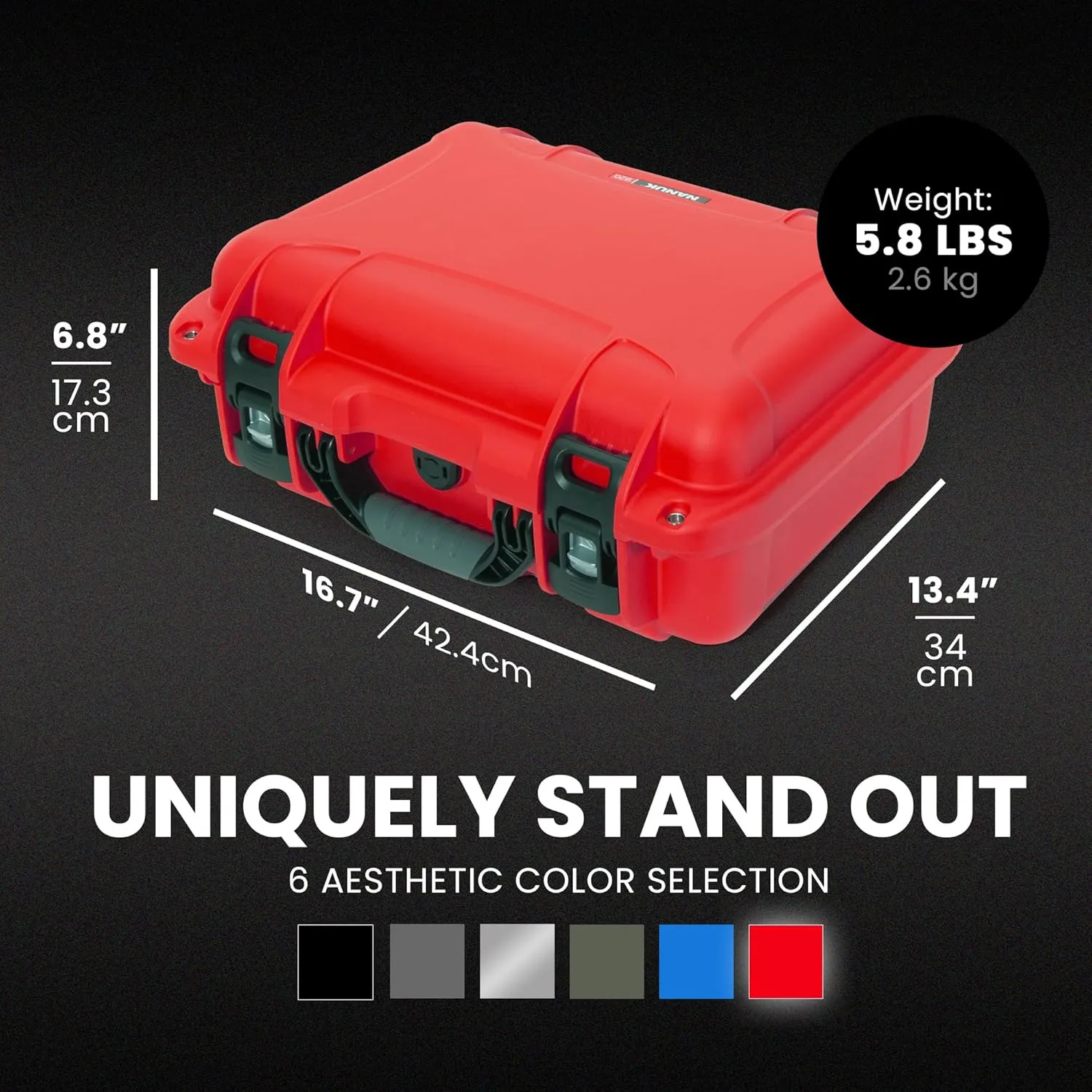NANUK 920 Pro Photo Kit – Waterproof Travel Camera Hard Case with Padded Dividers & Lid Organizer, 16.7” x 13.4” x 6.8”, Dustproof & Impact-Resistant, Airline Carry-On Approved – Red