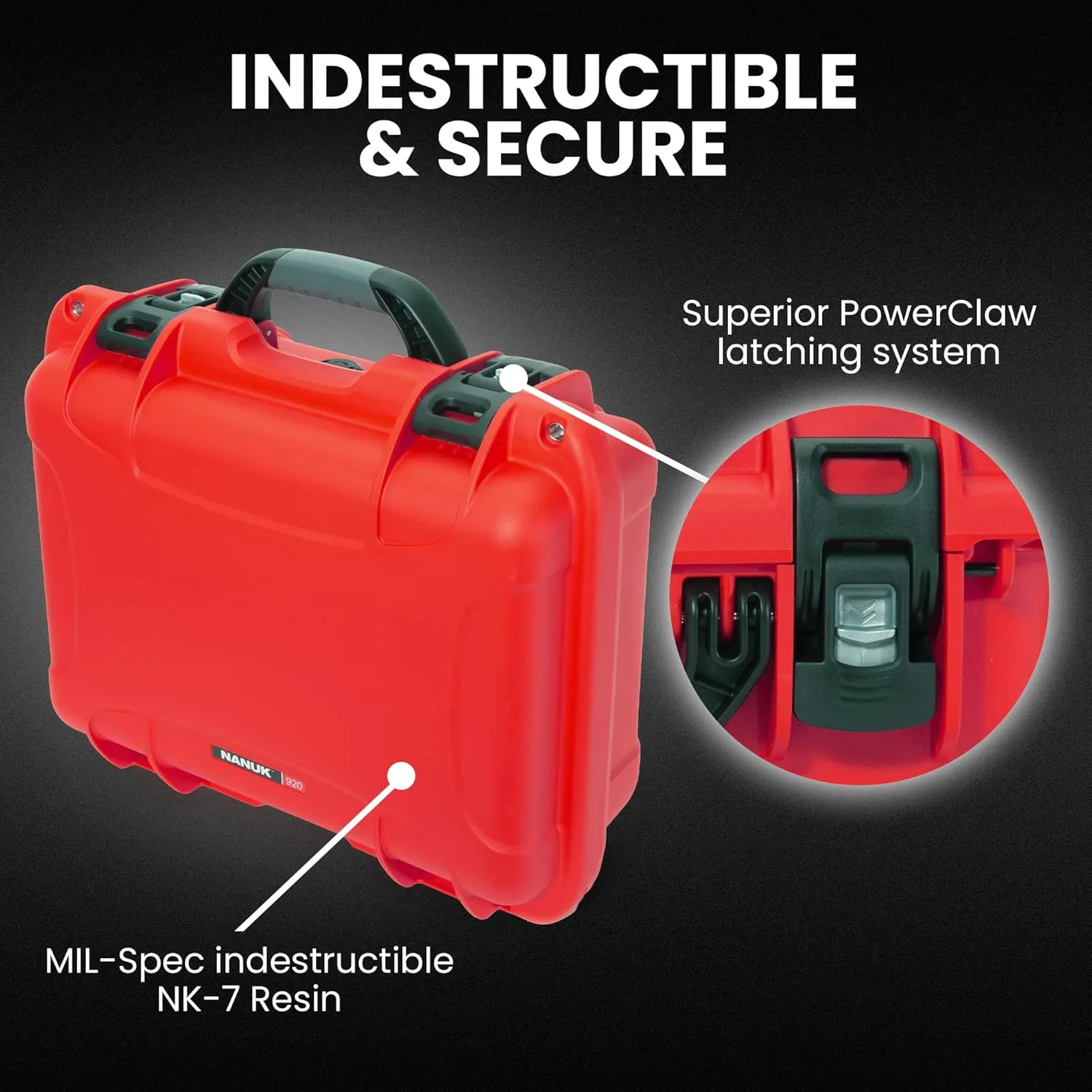 NANUK 920 Pro Photo Kit – Waterproof Travel Camera Hard Case with Padded Dividers & Lid Organizer, 16.7” x 13.4” x 6.8”, Dustproof & Impact-Resistant, Airline Carry-On Approved – Red