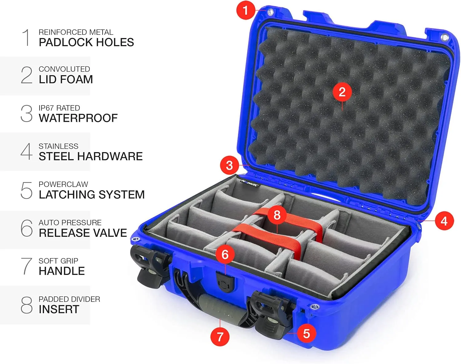 Nanuk 920 Waterproof Hard Case with Padded Dividers - Blue (920-2008)