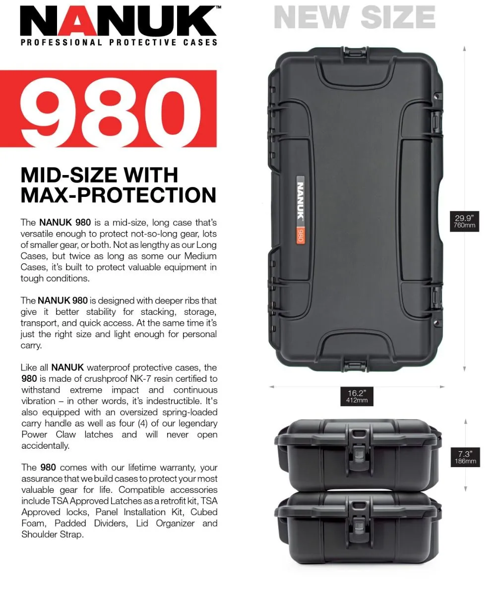 Nanuk 980 Case with Padded Divider (Black)