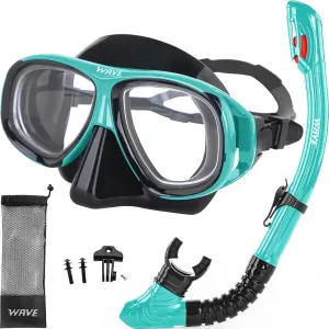 Nearsighted Snorkel Gear, Nearsighted Dry Snorkel Mask Set for Adult Youth, Nearsighted Anti Fog Diving Mask with Detachable Camera Mount & Adjustable Strap for Scuba Diving, Snorkeling, Freediving