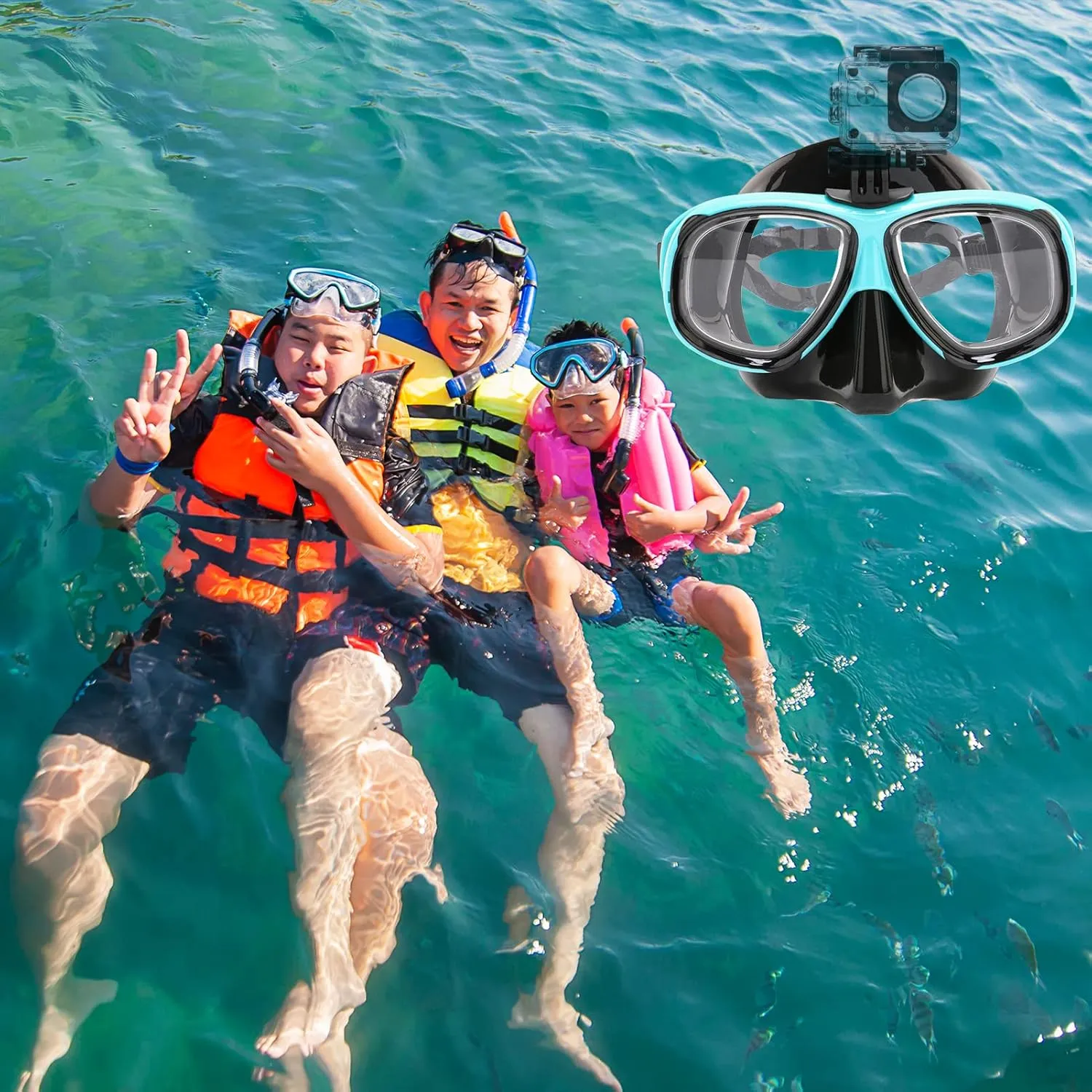 Nearsighted Snorkel Gear, Nearsighted Dry Snorkel Mask Set for Adult Youth, Nearsighted Anti Fog Diving Mask with Detachable Camera Mount & Adjustable Strap for Scuba Diving, Snorkeling, Freediving
