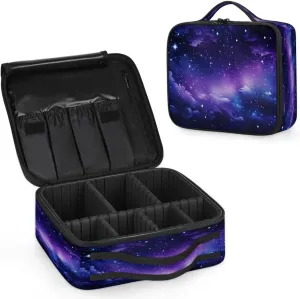 Nebula Explosion Makeup Bag for Travel, Cosmetic Bag with Dividers Toiletry Storage Galaxy Portable Organizer Train Case for Cosmetics Makeup Brushes Jewelry