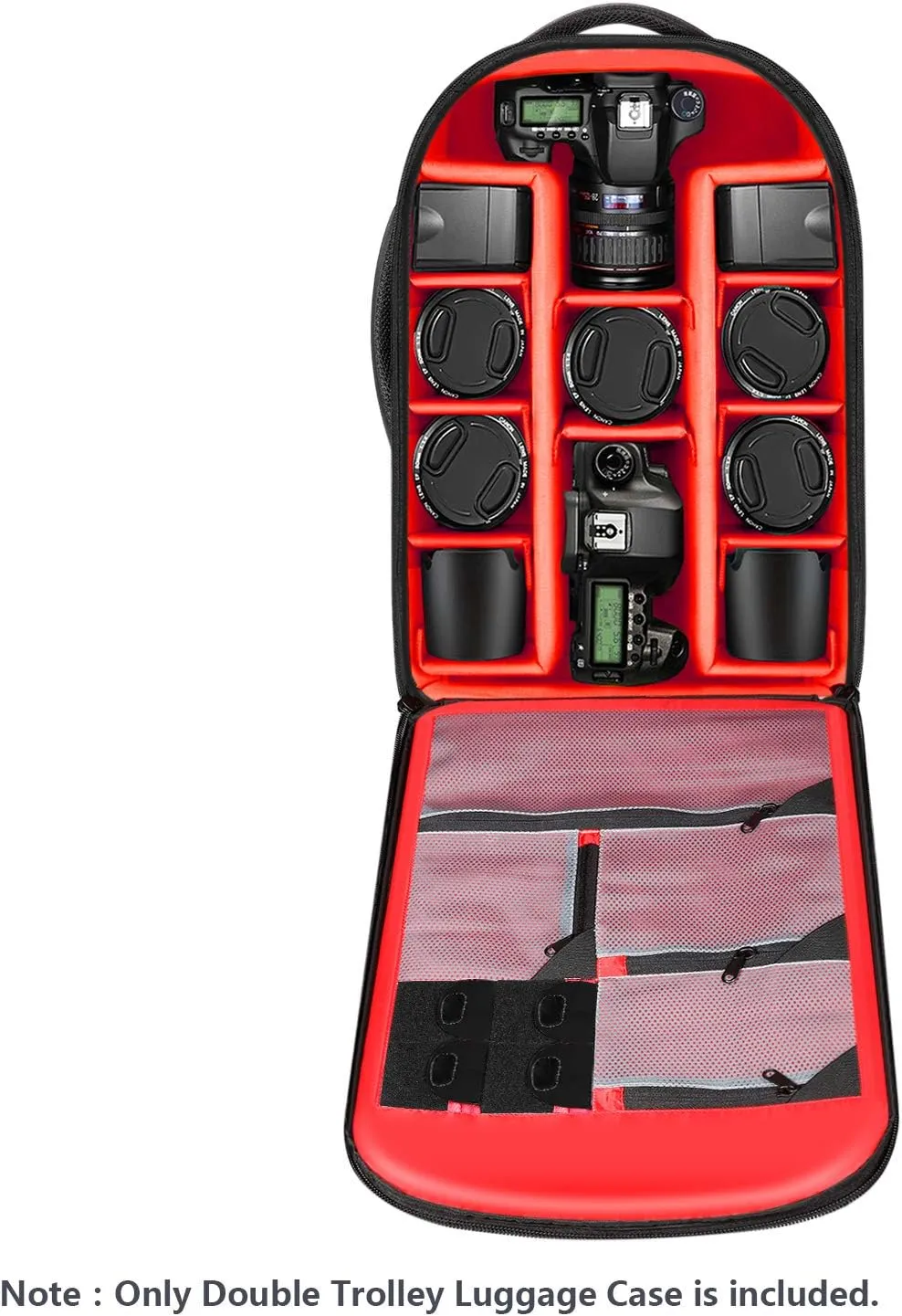 Neewer 2-in-1 Rolling Camera Backpack Trolley Case - Anti-Shock Detachable Padded Compartment