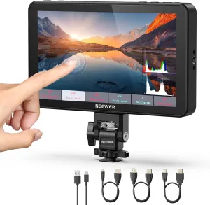 NEEWER F700 7" Camera Field Monitor, 2000nit HD 1920x1080 IPS Touch Screen with 3D LUT, 4K HDMI Loop in/Out with Peak Focus DSLR Video Assist HDR Waveform, Cold Shoe Mount, Battery Not Included