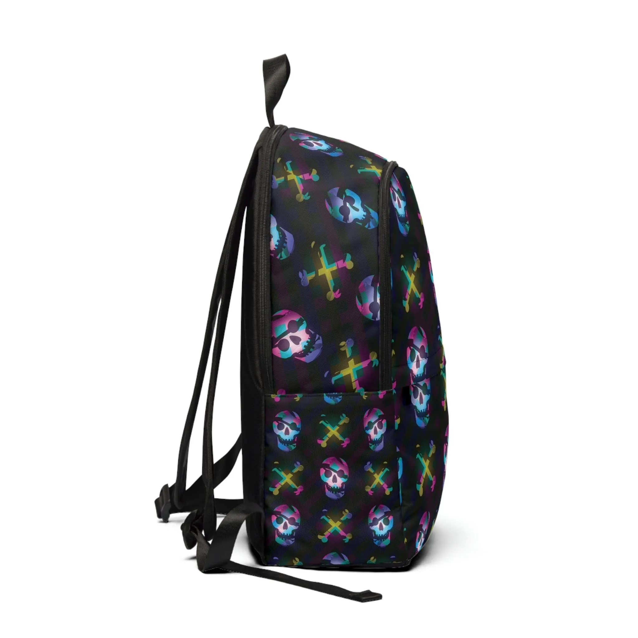 Neon Skull & Bones Unisex Fabric Backpack