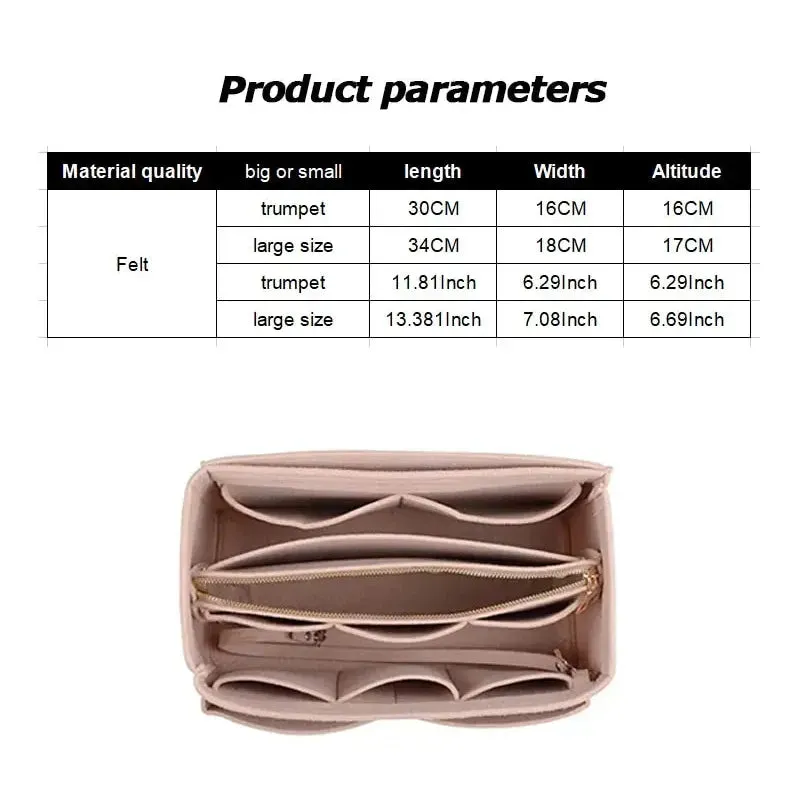 New Women Make up Organizer Felt Insert Bag For Handbag Travel Inner Purse Portable Cosmetic Bags Fit Various Brand Bags