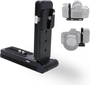NICEYRIG Foldable V Mount Battery Plate with V-Lock Base, Quick Release Plate Dovetails for Manfrotto Standard & ARCA-Swiss, Heavy Duty L-Type Bracket for DSLR Camera - 598