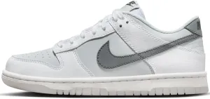 Nike Dunk Low Big Kids' Shoes (FV0365-100, White/Pure Platinum/Football Grey/Smoke Grey) Size 3.5