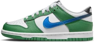 Nike Dunk Low Big Kids' Shoes (FZ4357-300, Malachite/Black/White/Photo Blue) Size 5.5