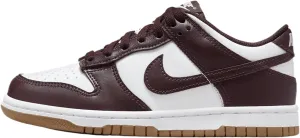 Nike Dunk Low Big Kids' Shoes (HJ9282-100, White/Gum Light Brown/Burgundy Crush) Size 5.5